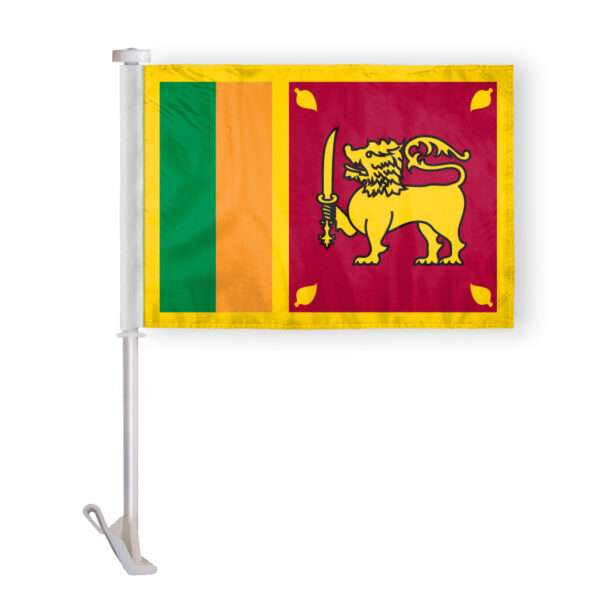 Sri Lanka Car Flag Premium 10.5x15 inch