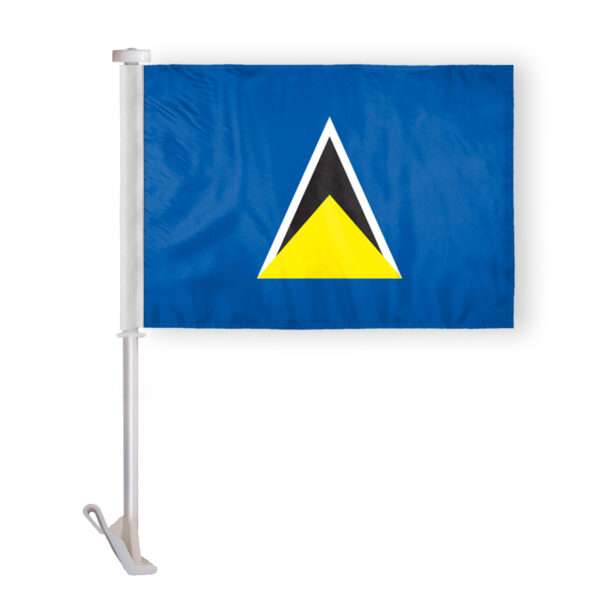 St Lucia Car Flag Premium 10.5x15 inch