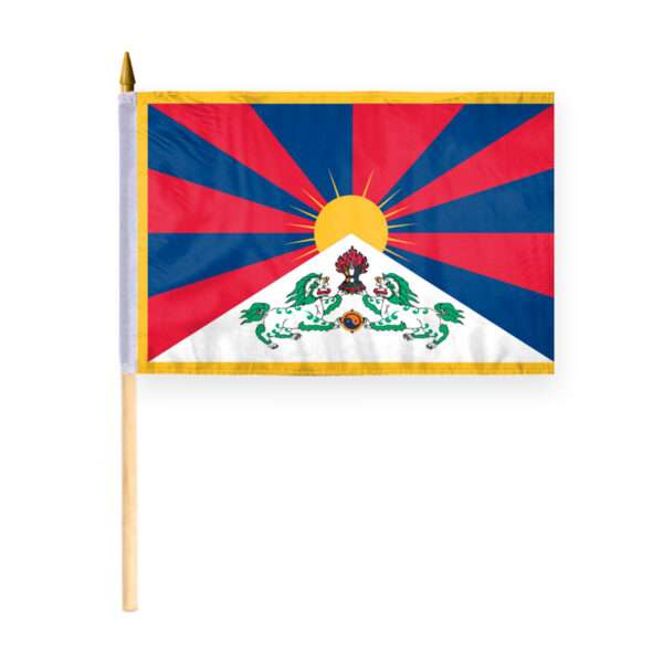 Tibet Flag 12x18 inch - 24" Wood Pole