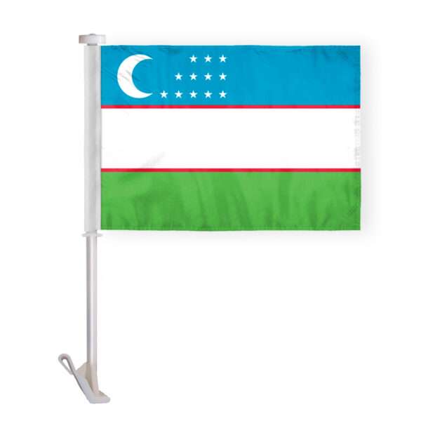 Uzbekistan Uzbek Car Flag Premium 10.5x15 inch