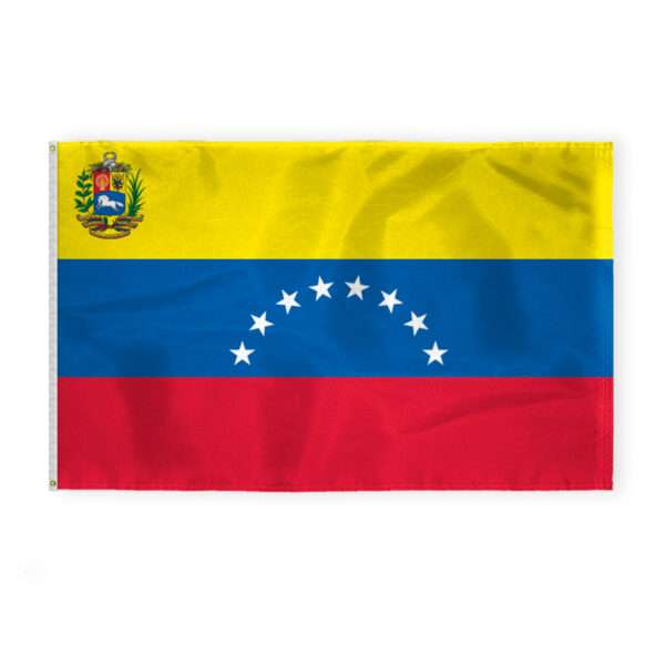 Venezuela Flag 5x8 ft 200D Nylon 6 Needle Lock Stitched Fly Hem Never Rust Brass Grommets Big Size Bolivarian Republic of Venezuela Flag