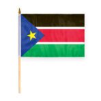 South Sudan Flag 12x18 inch - 24" Wood Pole
