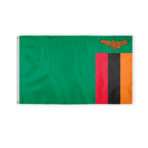 Zambia Flag 3x5 ft Double Stitched Hem 100% Polyester